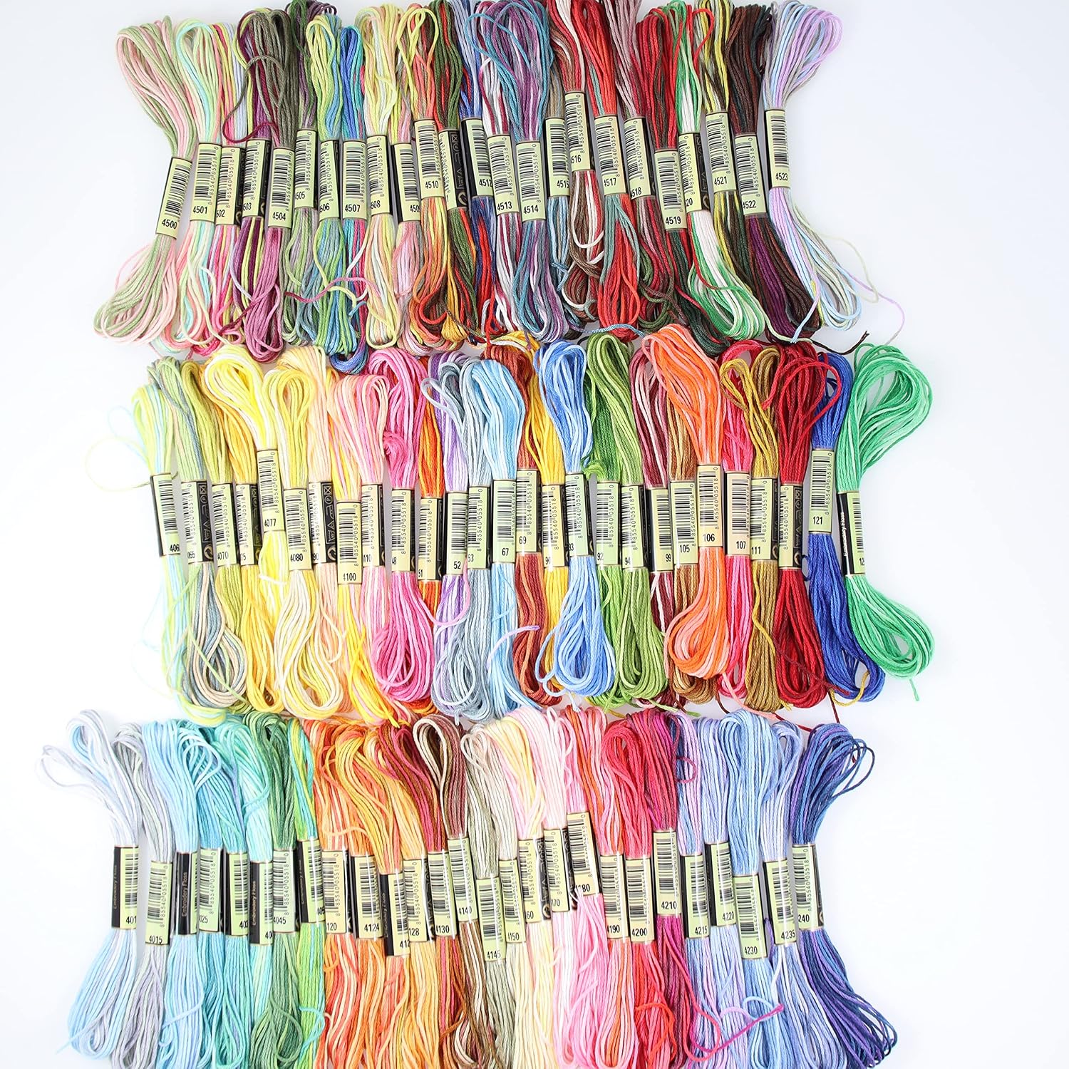 KCS 78 skeins of Polycotton Color Variegated 6 Stranded Cross Stitch Threads Embroidery Floss
