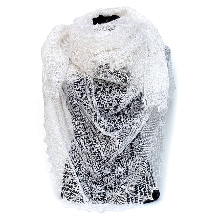 Fedelkea Premium Orenburg Shawl Wrap Lace Knitted Wool Goat