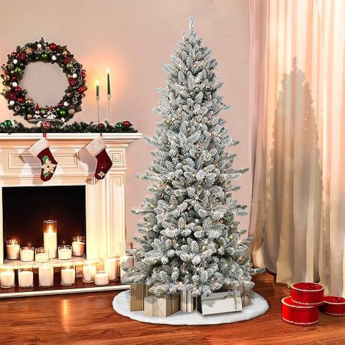 Miniatura 5 de Puleo International Árbol de Navidad artificial de abeto real majestuoso preiluminado de 7.5 pies, color verde