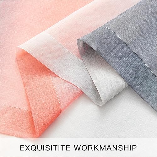 Vista 39 de XiDi Ombre Sheer Curtain Panel Set,Pink Green and Purple Semi Transparent Voile Drapes Short Sheer Curtains for Girls Bedroom Decor,2 Packs 52inch