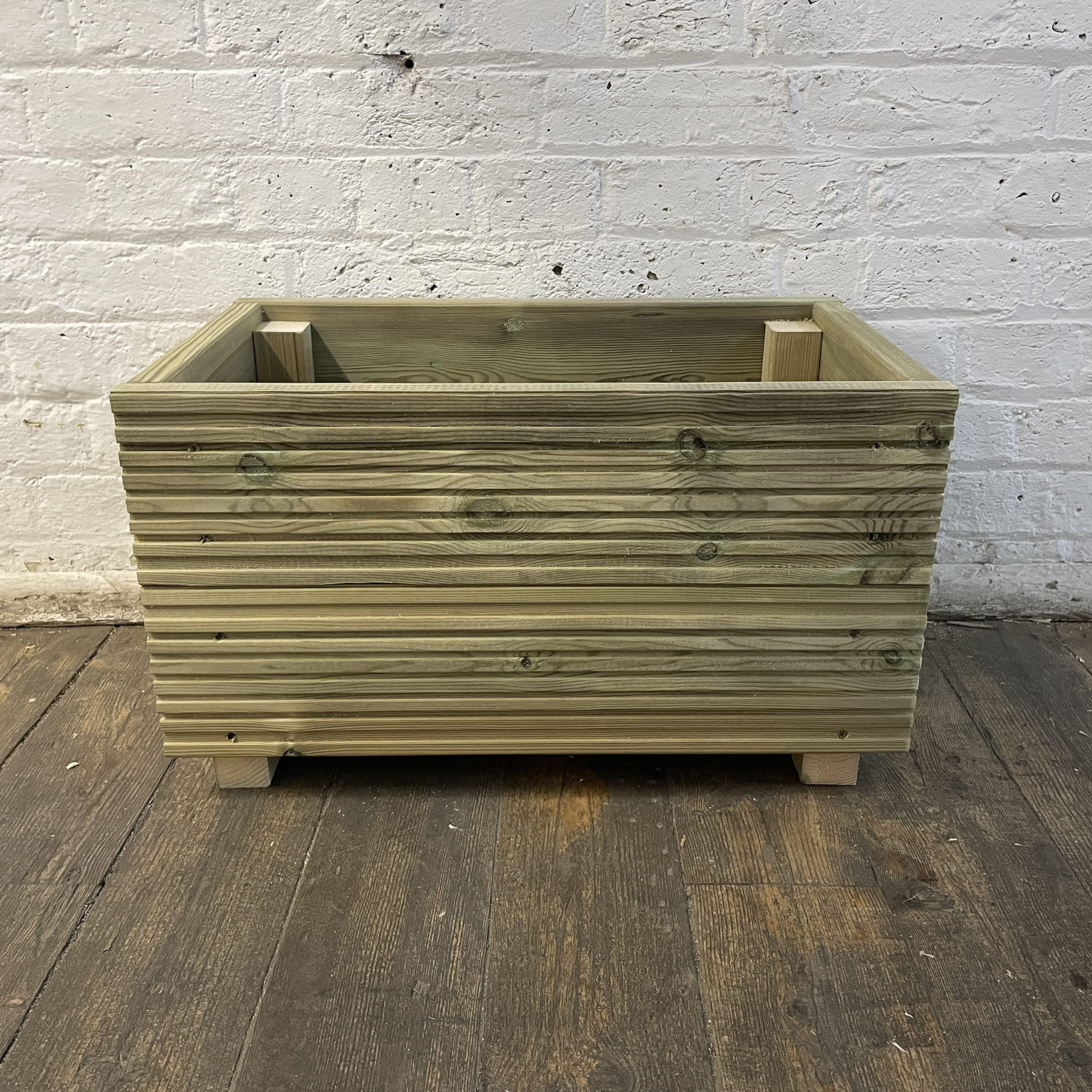 Cutncraft Designs Medium Decking patio Planter - Wooden Decking Patio Planter Trough herb Box 57cm โ image 1
