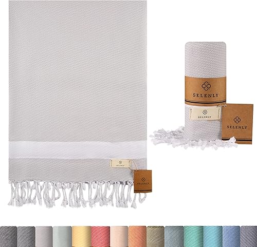 Toalla turca 100% algodón, toalla turca de playa o baño, prelavada, ligera y de alta absorción, de secado rápido, mantas de playa sin arena, 37 x 71