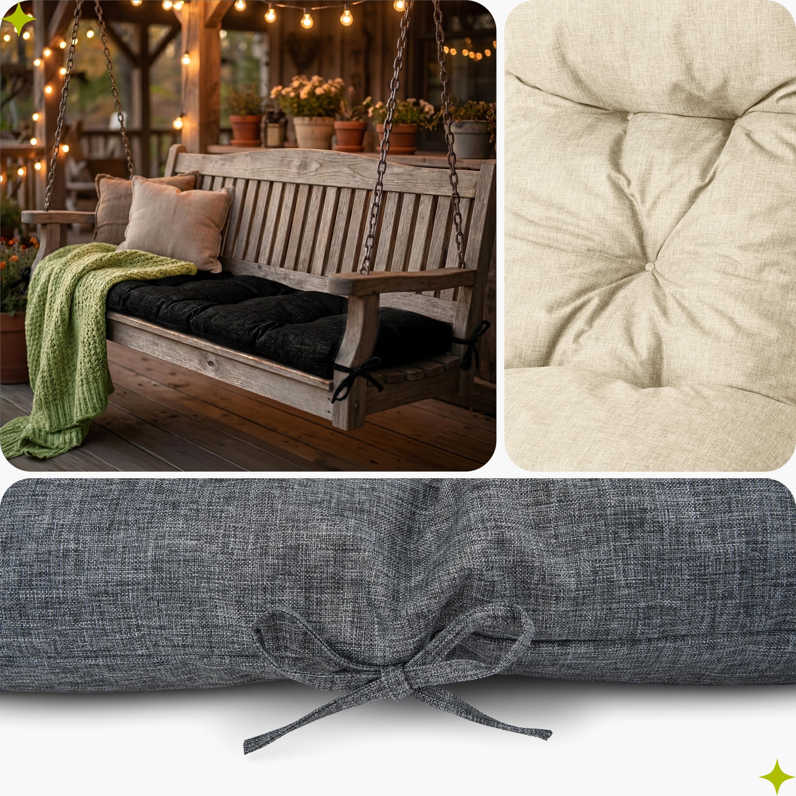 Garronda Impermeabile Cuscino per Panca da Esterno 100 x 50 Cuscini da Esterno adatto a Giardino Balcone e Terrazza in Poliestere per Divani Sedute e Mobili Outdoor Resistente Verde GD-0219