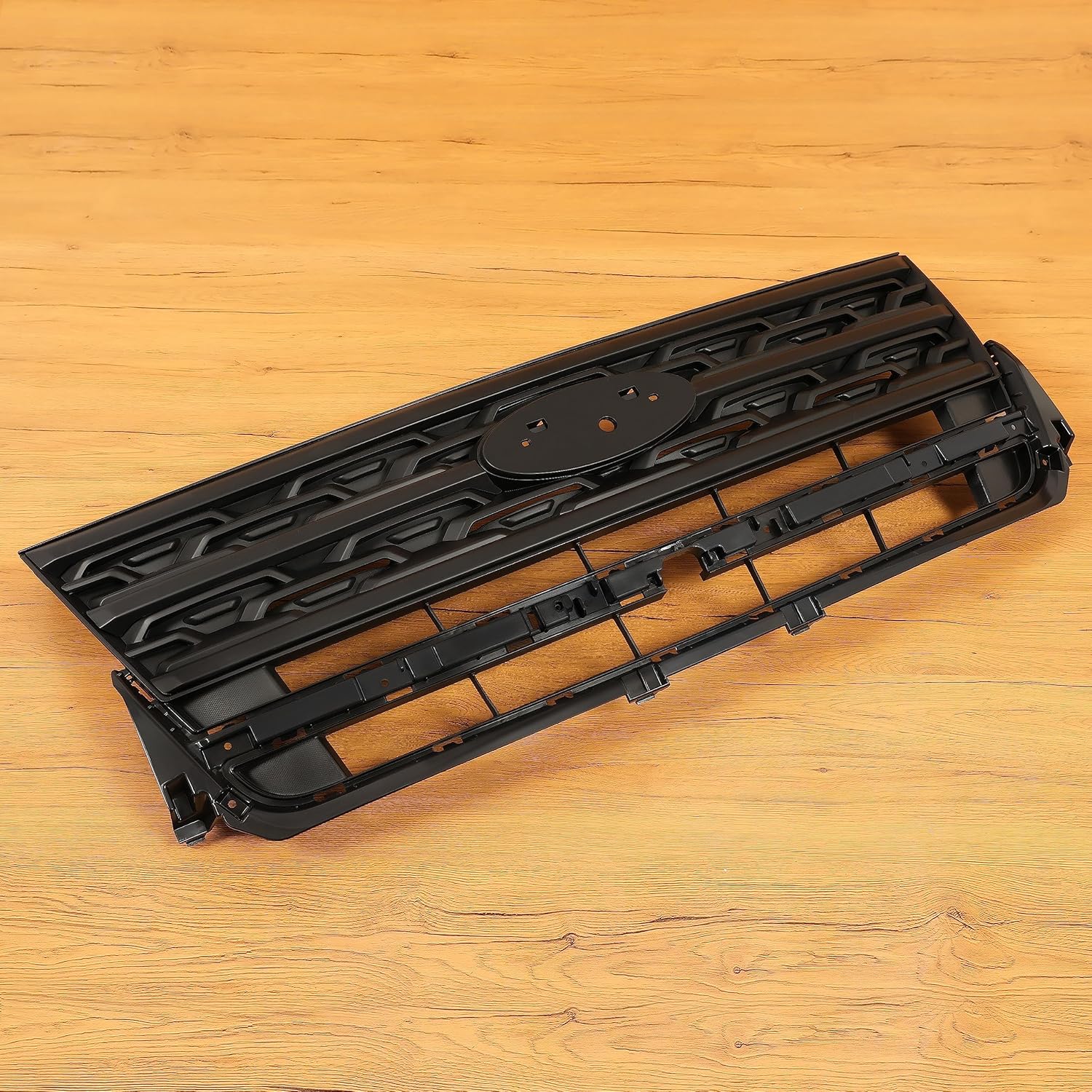 KUAFU Front Bumper Grille Compatible with 2018-2019 Ford Explorer Base/Limited/Platinum/Sport/XLT Sport Utility 4-Door Upper Grill Painted Black Replacement for FO1200625