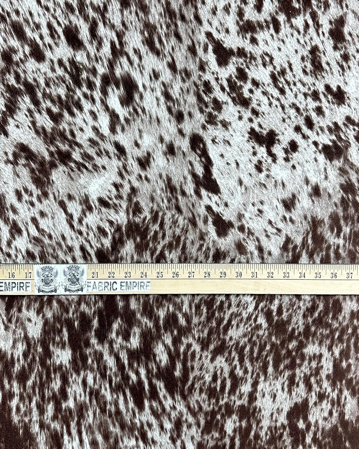 Suede Velvet Longhorn Spotted Cow Print Cowabunga Fabric Upholstery / 54" Wide/Sold by The Yard (Chocolate)