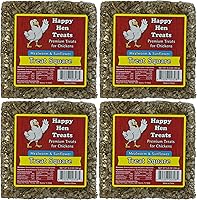 Happy Hen Treats Mealworm & Sunflower Chicken Treat Squares, 5.5oz - 4 Pack | High Protein All-Natural Boredom Busters