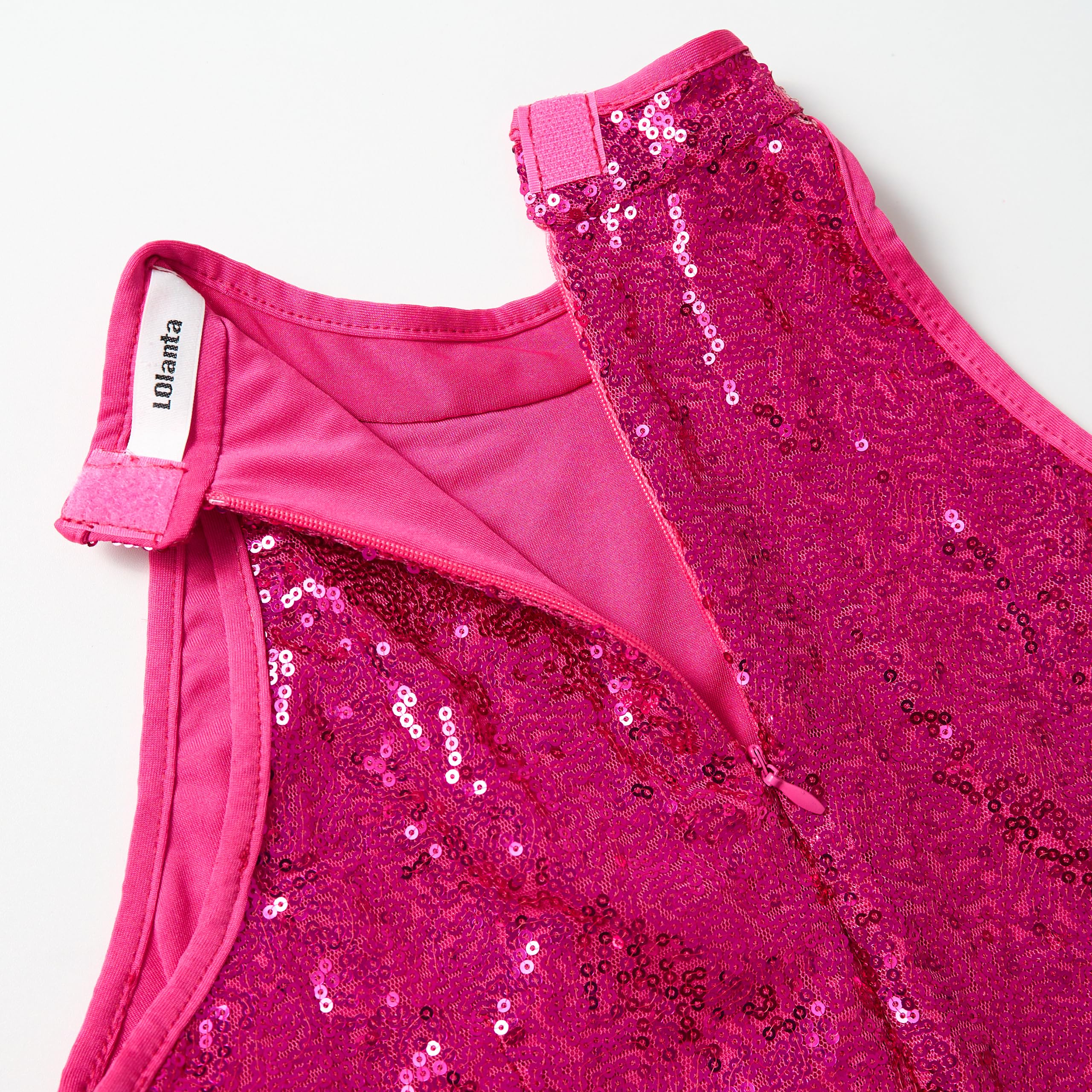 LOLANTA Traje de Baile de Lentejuelas para Niñas Ropa de Baile de Hip Hop Conjunto de Traje de Vestido de Baile Brillante