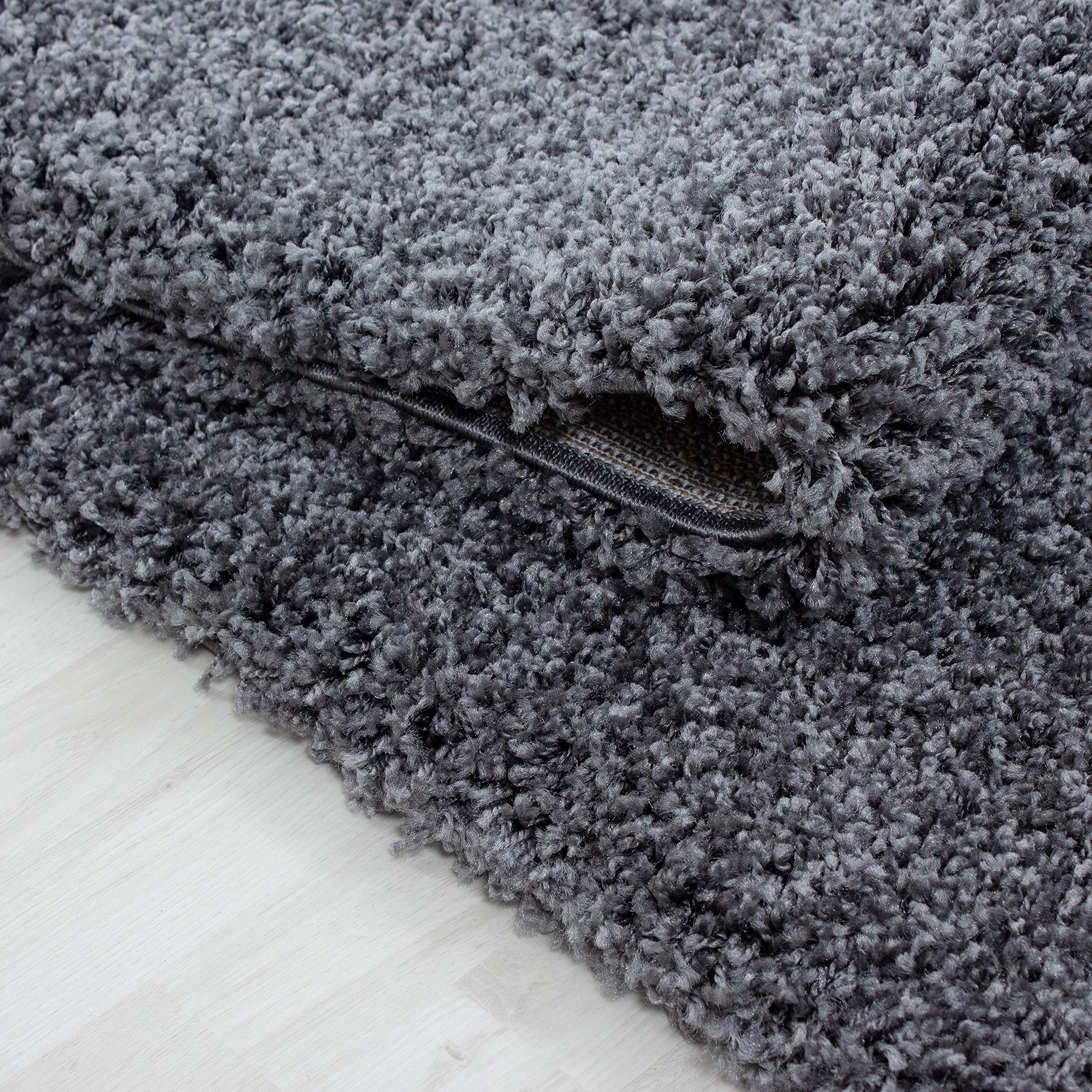 Teppium Moderner Hochflor Teppich Wohnzimmer 200x300 (200 x 290 cm) Grau - Shaggy Flauschiger Teppich, Extra Weich, Pflegeleicht und Einfarbig - für Schlafzimmer, Küche und Esszimmer