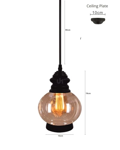 Image of Urbanhive Modern Geometric Metal Cage Pendant Light, Industrial Hanging Ceiling Lamp E27 Holder Decorative Chandelier (Bulb Not Included)