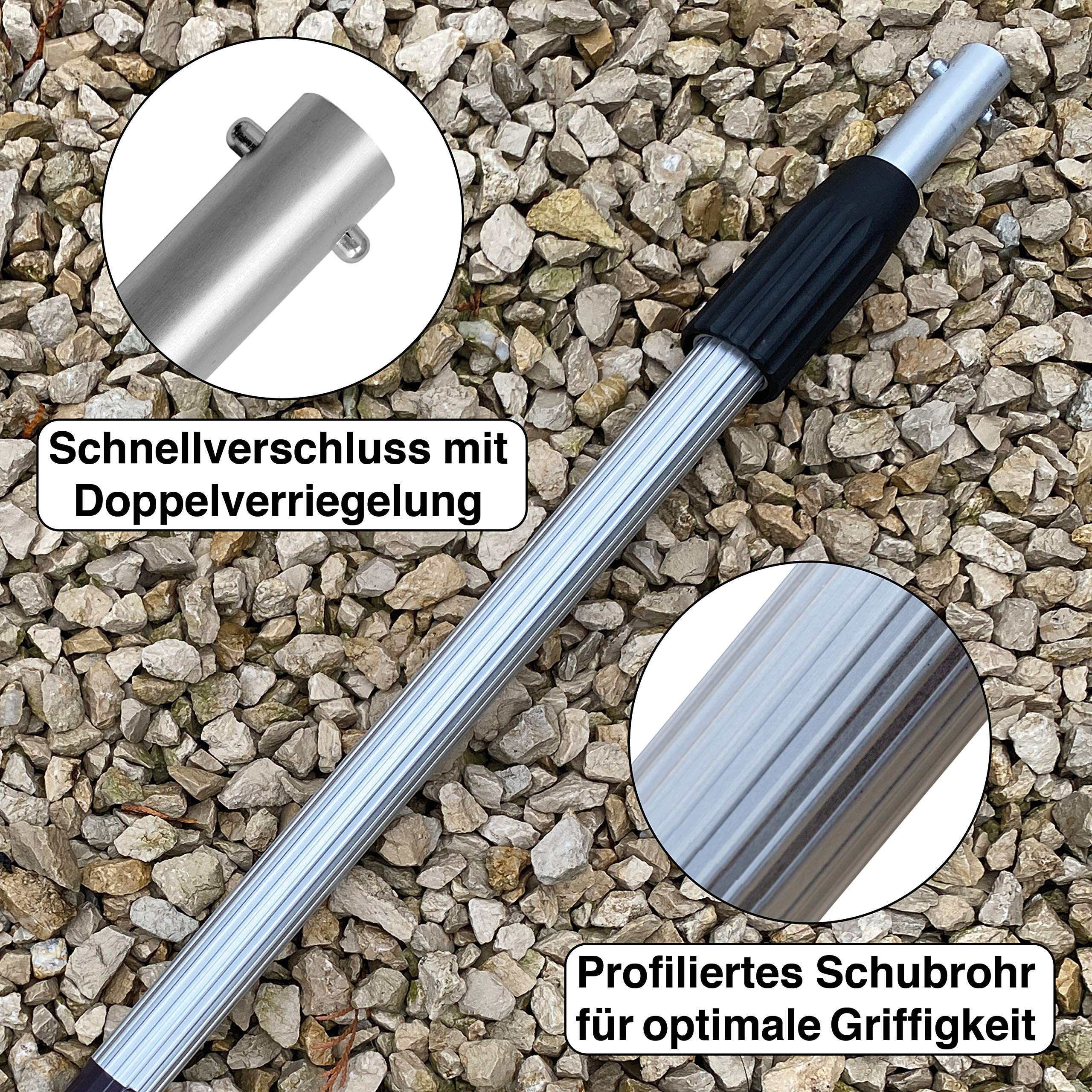 FenWi 1,25m Profi Aluminium Teleskopstange stufenlos von 72 bis 125 cm Verstellbarer Alu-Teleskopstiel (Teleskopstab ideal für 2m Arbeitshöhe)
