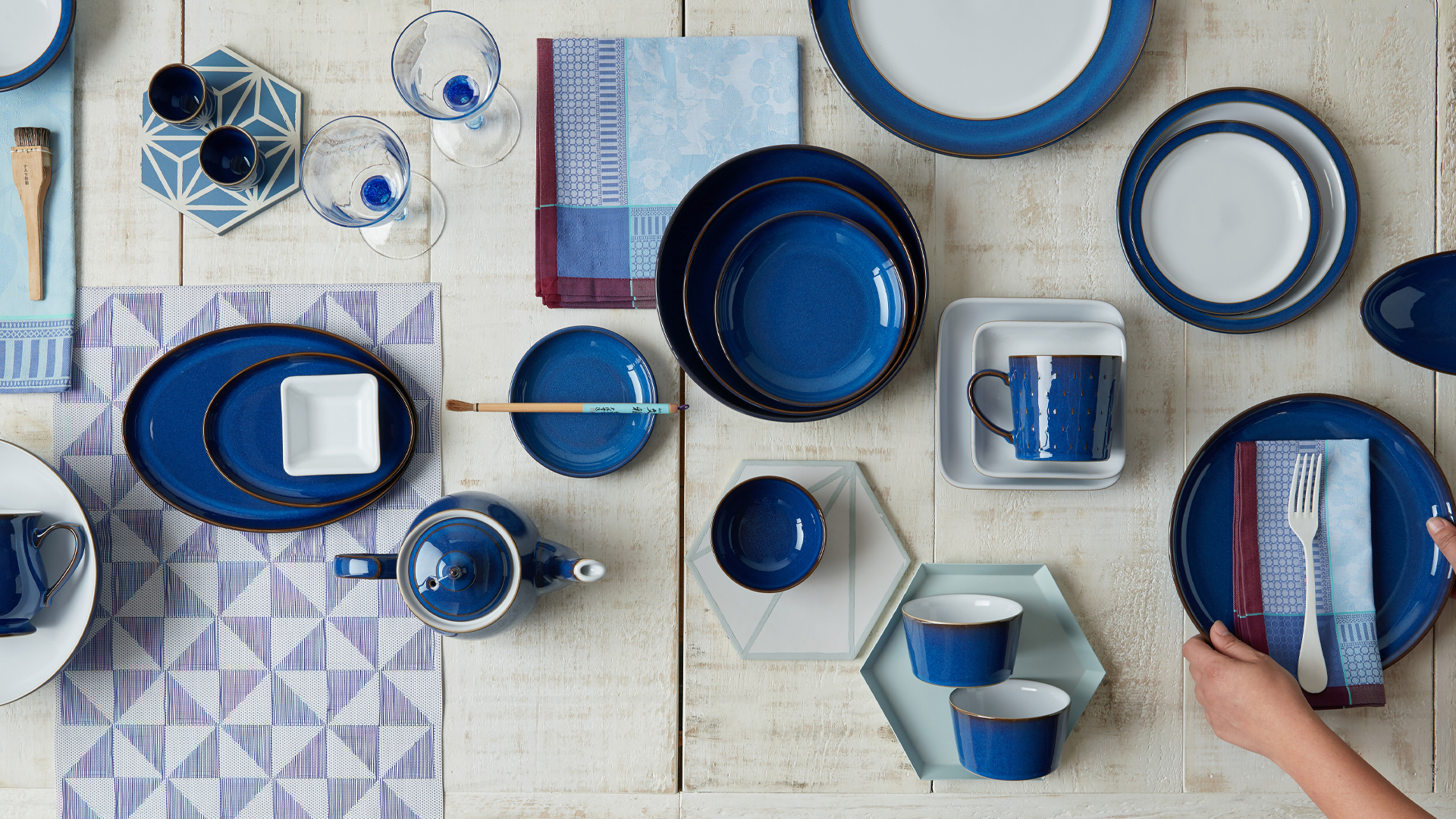 Amazon.com | Denby - Imperial Blue Coupe Dinner Plates Set of 6