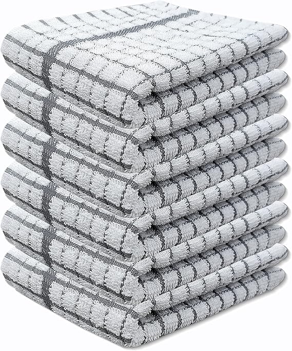 A & B TRADERS 100 Cotton Terry Towelling Tea Towels Pack of 6