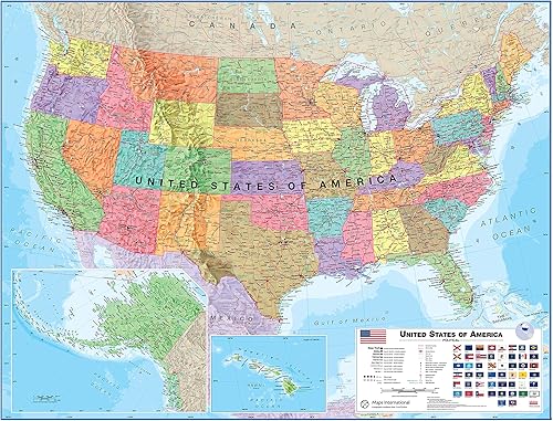 Miniatura 3 de Paquete de póster laminado con mapa del mundo y mapa de EE. UU., 17 x 22 pulgadas, mapas del mundo y Estados Unidos, cartografía detallada - Maps