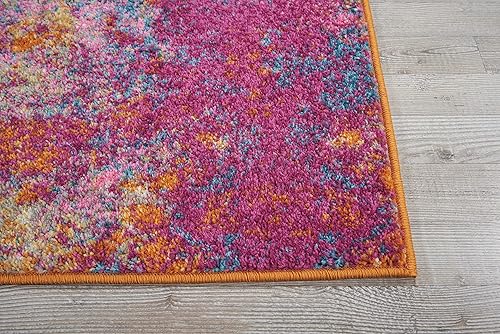 Miniatura 6 de Nourison - Alfombra de área Passion Sunburst de 2 pies 2 pulgadas x 10 pies, moderna, abstracta, fácil de limpiar, no se desprende, para dormitorio,