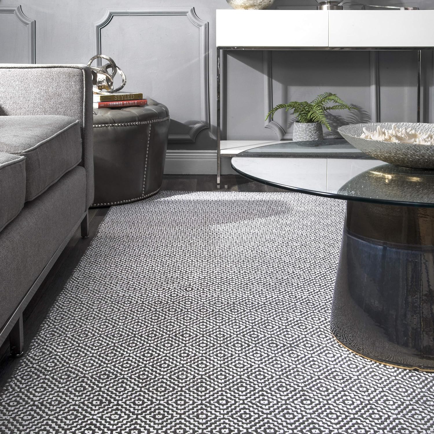 nuLOOM Lorretta Geometric Cotton Area Rug, 3' x 5', Grey