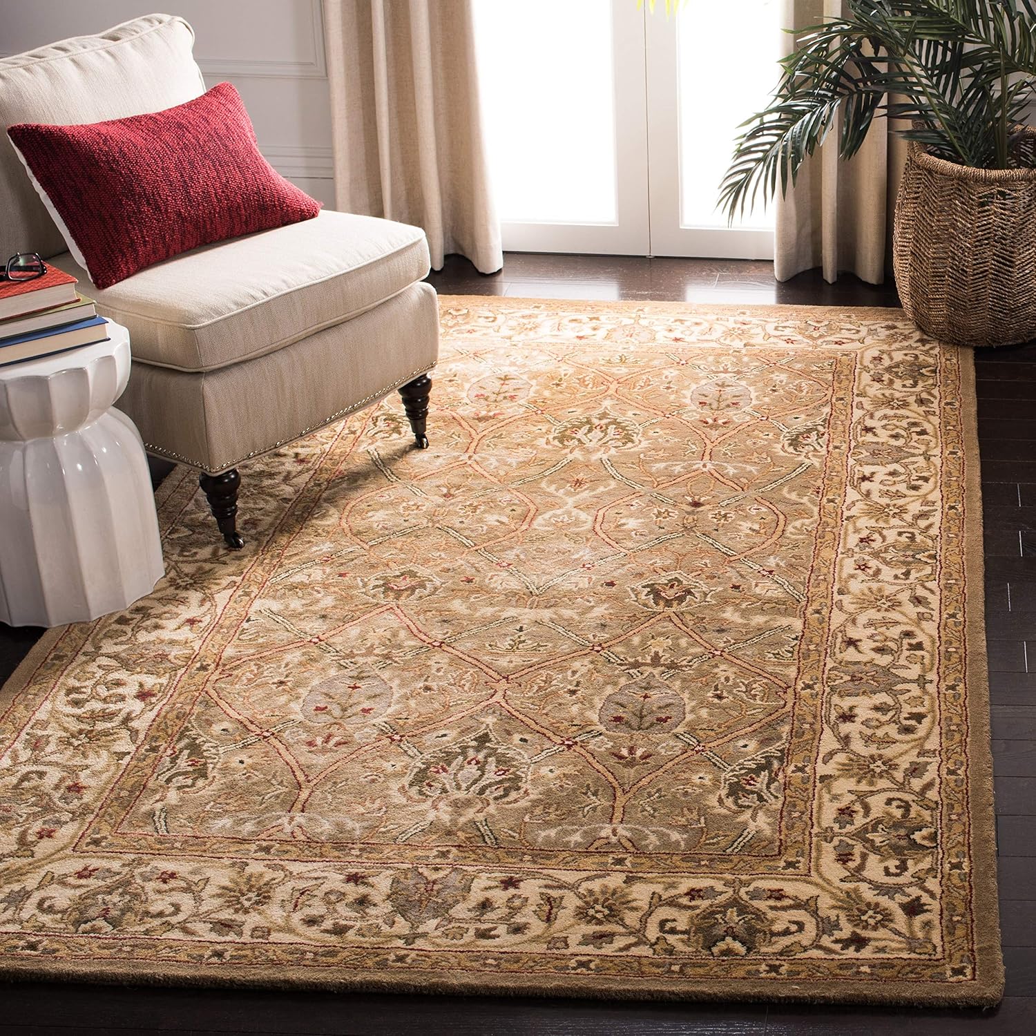 Ivory and Rust Hand-Tufted Wool 6' x 9' Area Rug