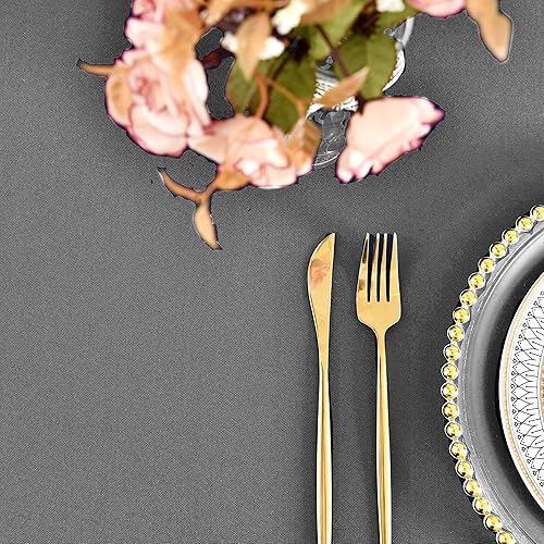 Miniatura 7 de Mantel redondo gris impermeable, resistente a las manchas, sin arrugas, mantel de poliéster gris, lavable, lavable, para fiestas, banquetes, bodas,