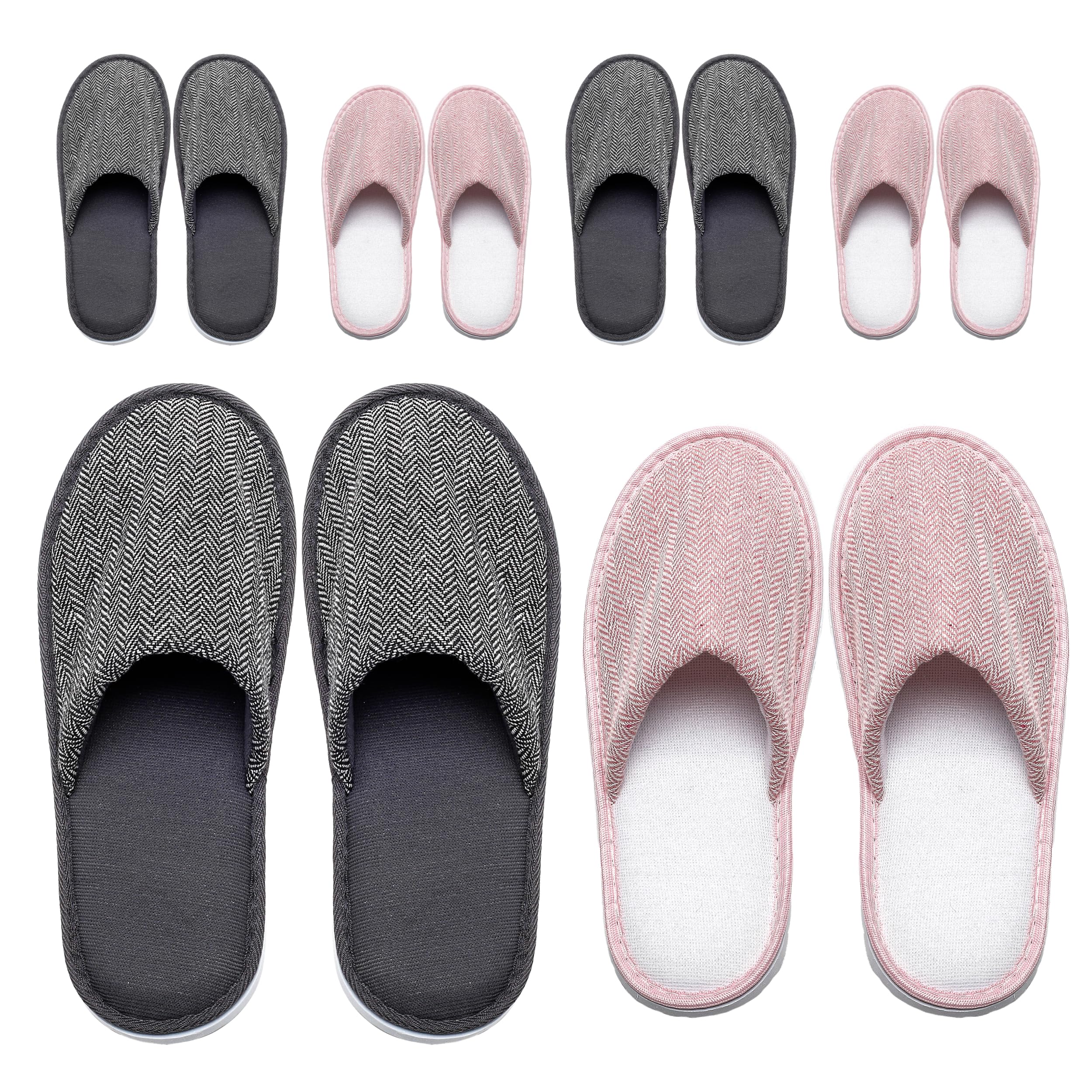 6-10 Pairs Spa Slippers, Non Slip Disposable Slippers For Guest, Washable Reusable, Which Can Be Used As Women Men, House, Indoor, Bathroom, Bedroom, Hotel, Bride Slippers