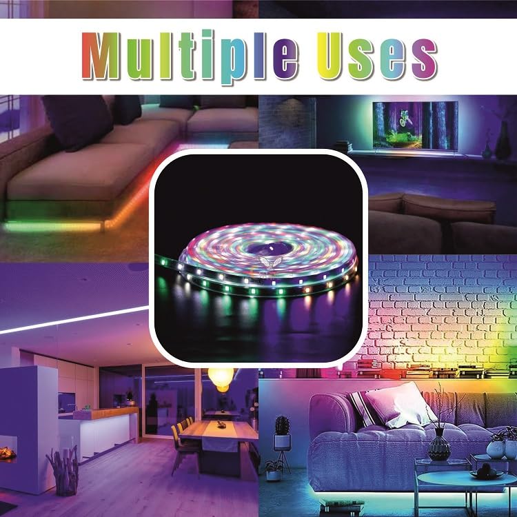 Image of Errol led Strip Lights for Home Decoration | Waterproof led Rope Lights | Energy Saving Strip Light for Room | Home Decor Lights for Diwali, Christmas, Outdoor (Multicolor, 15 Meter)