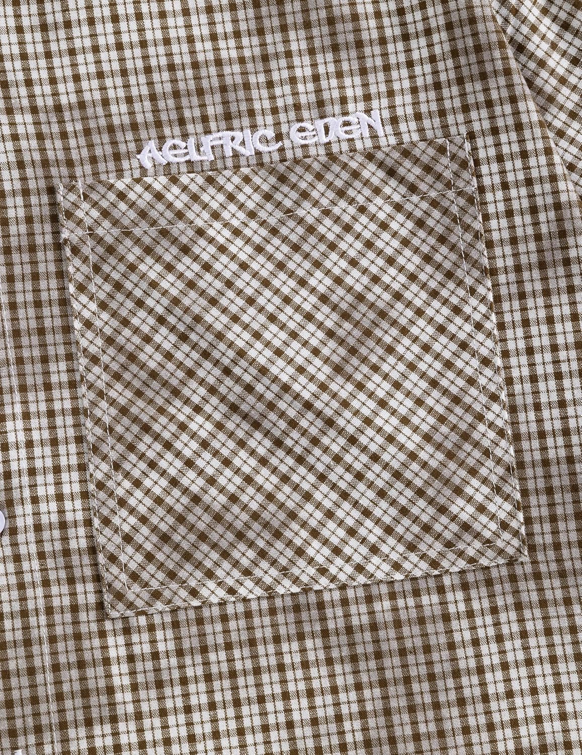 Aelfric Eden Men's Cropped Boxy Button Down Plaid Shirts Washed Polo Tee Short Sleeve Casual Vintage T Shirts