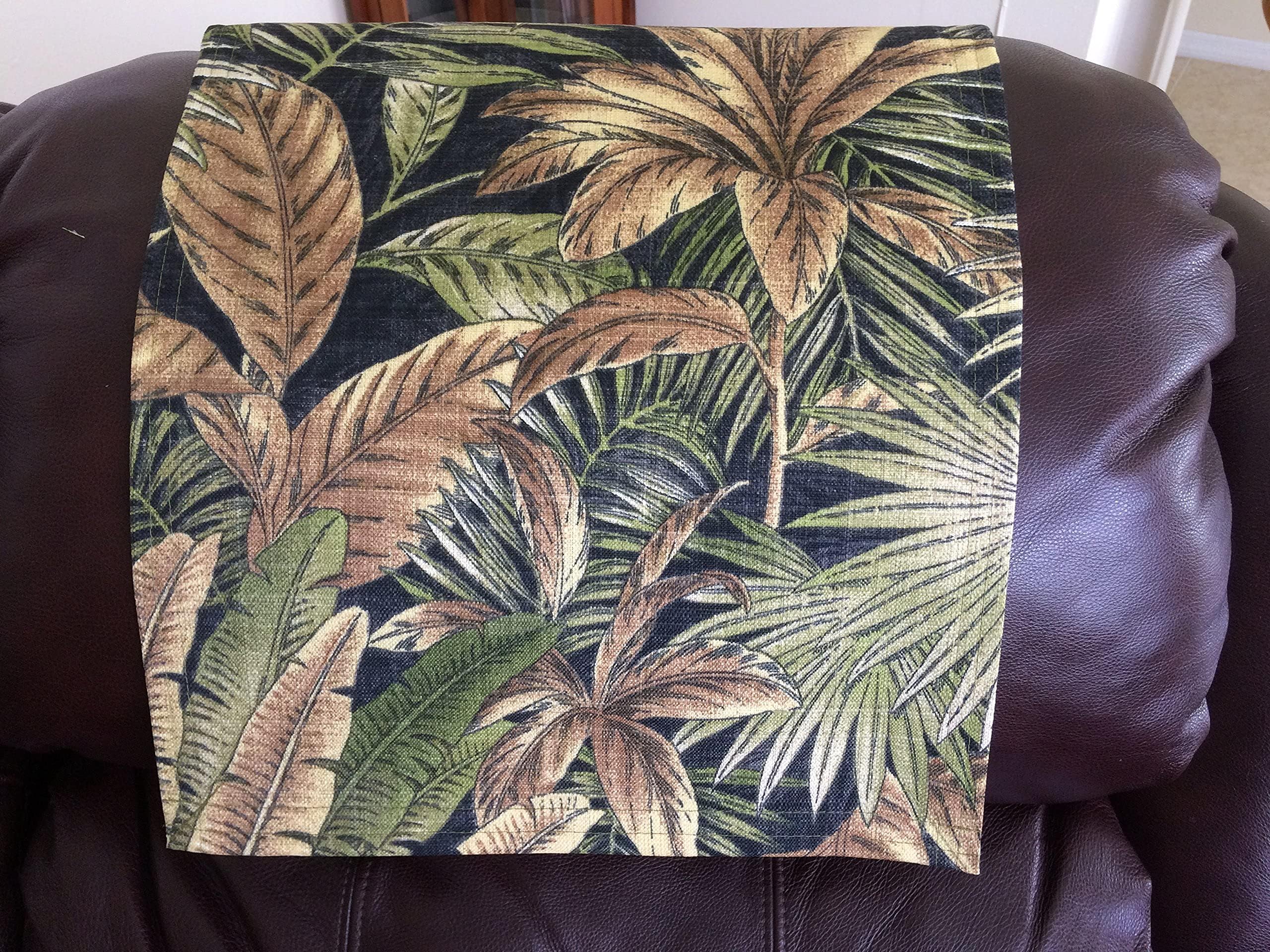 Stitch N Art-Chair Head Cover Recliner Pad Headrest Furniture Upholstery Protector Canvas-Palm Tree Black,Upholstery14X30 Sofas Loveseats Theater Seating Chaises
