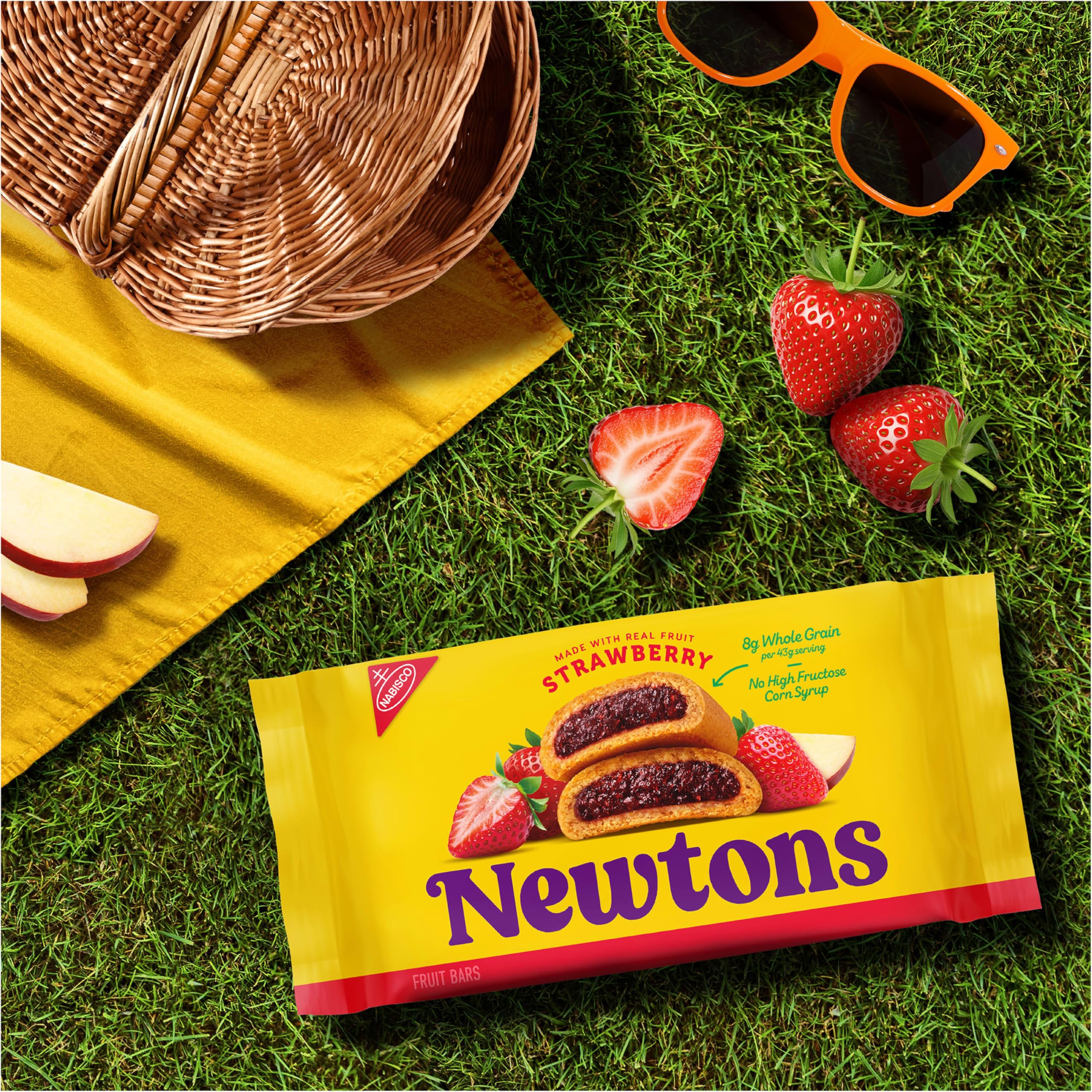 Newtons - Paquete variado de galletas suaves y masticables, galletas de higo, fresa y bayas triples 100% de trigo integral, paquete de 4