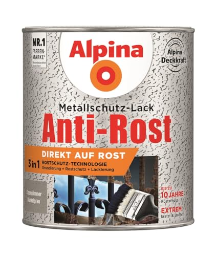Alpina Metallschutzlack Anti-Rost Eisenglimmer Dunkelgrau 750ml