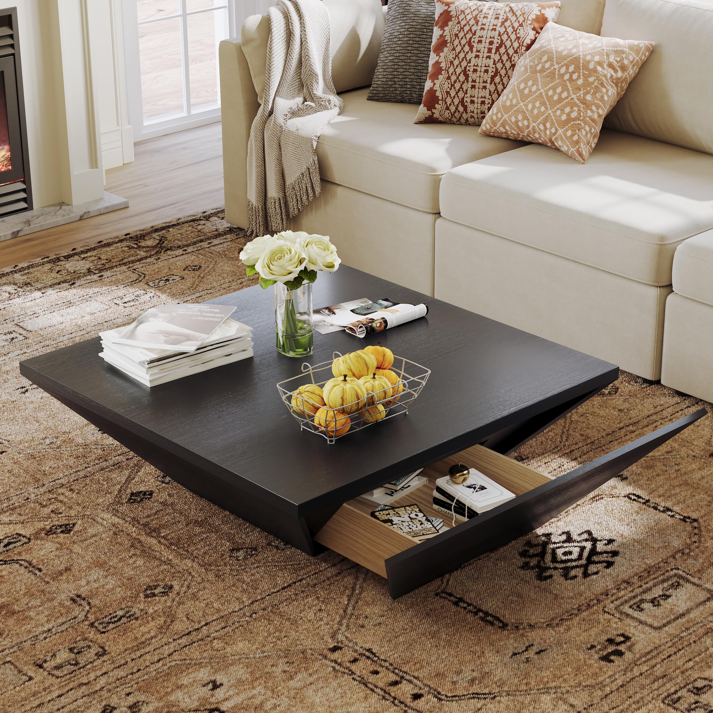 Amazon.com: POVISON Modern Coffee Tables for Living Room, Square