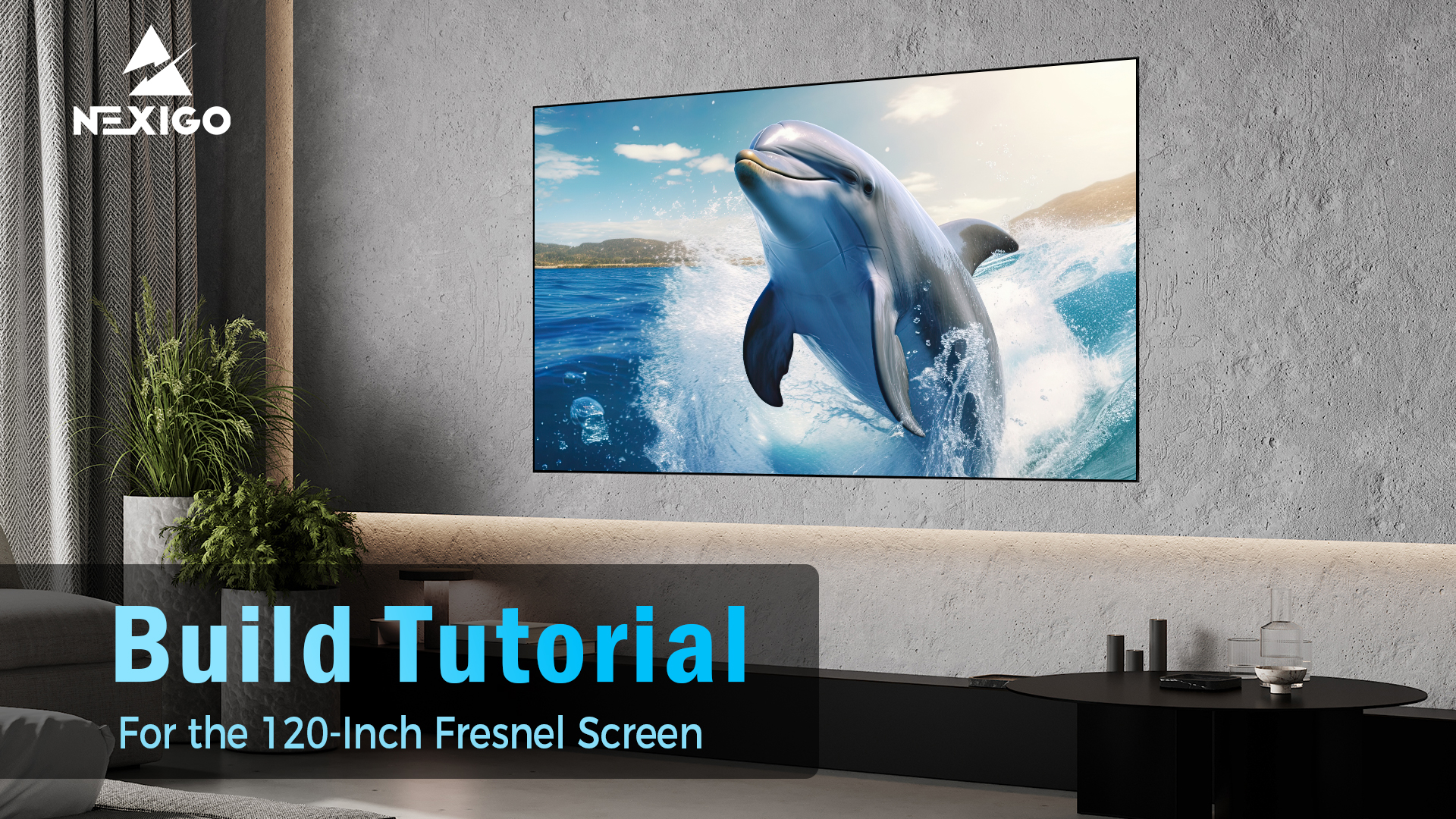 NexiGo 120-Inch Fresnel Projector Screen for Bright Day Light Use
