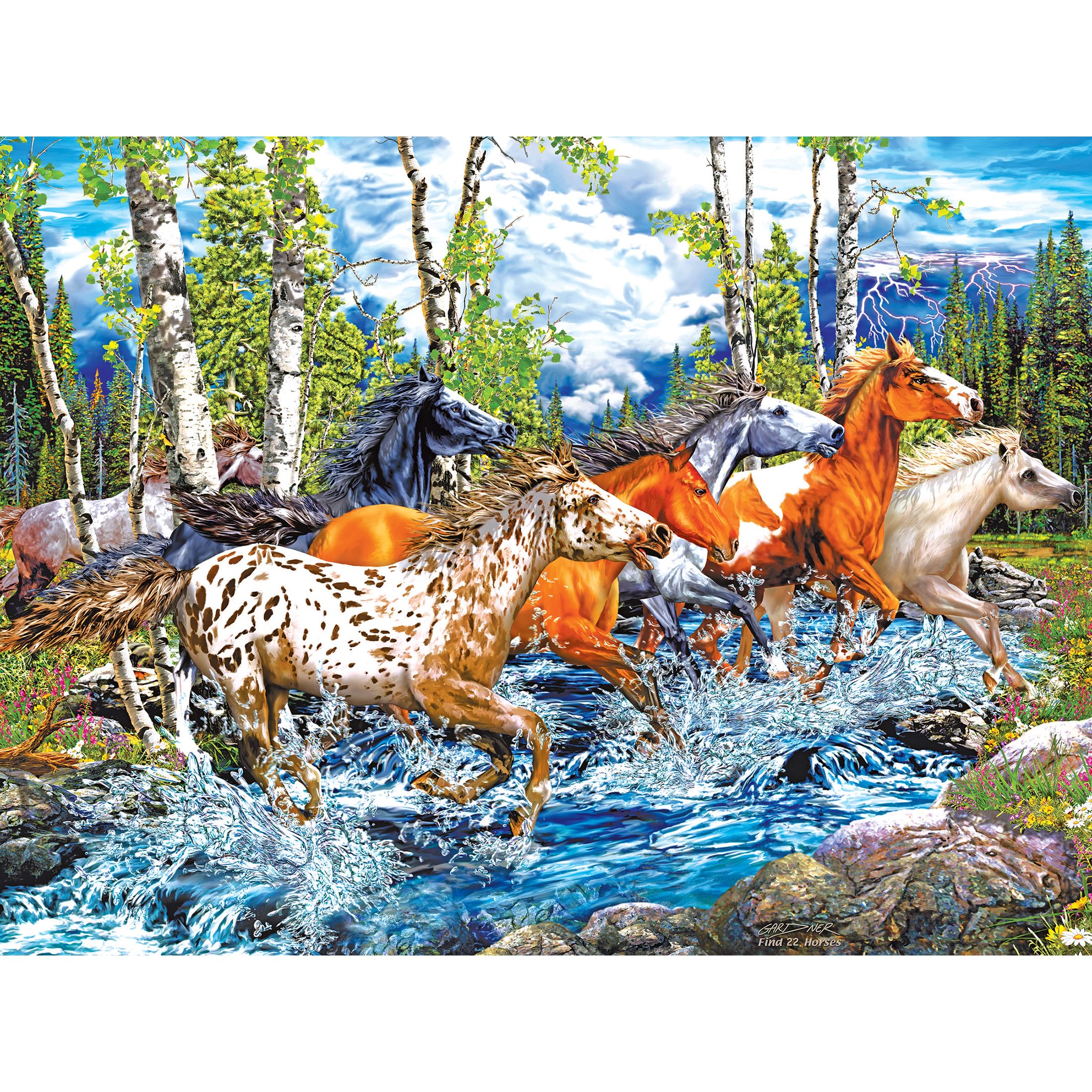 クリスタル　Running Horse Amazon.com: RoseArt - Puzzle Collector - 22 Running Horses - 500