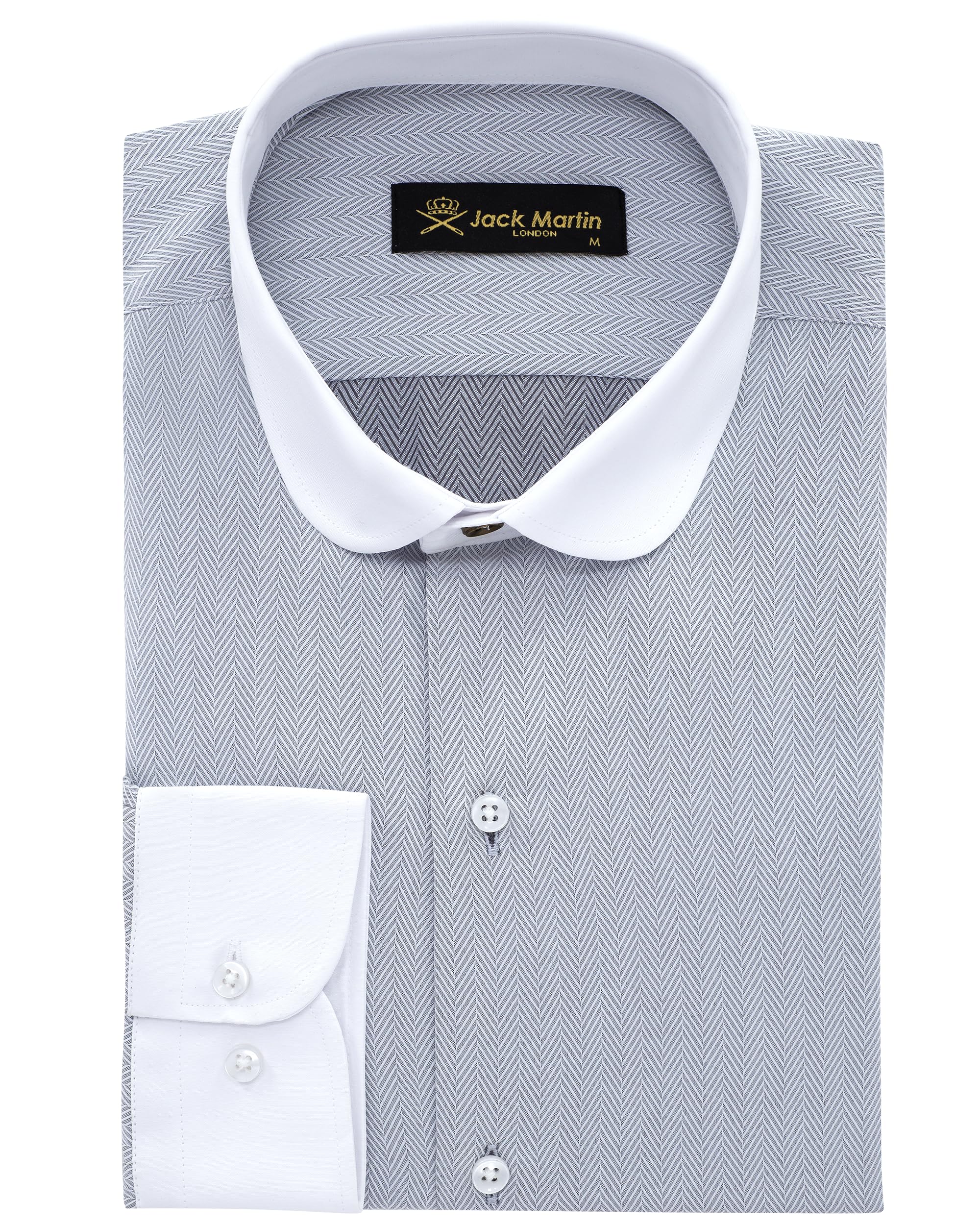 Jack Martin London Shirt with round collar for men, slim fit business shirts and casual shirts with round collar, shirt in retro style