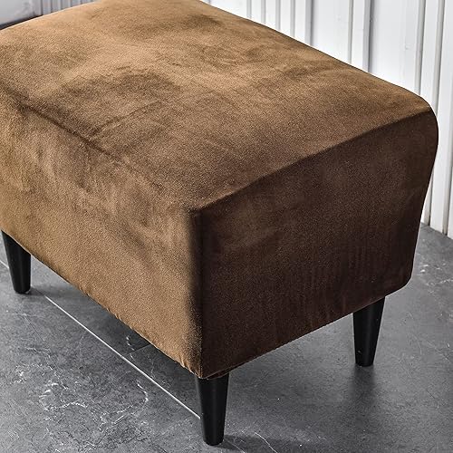 Miniatura 7 de CRFATOP Funda para silla otomana, extragrande, funda rectangular de terciopelo, reposapiés, reposapiés, sofá con parte inferior elástica, 17