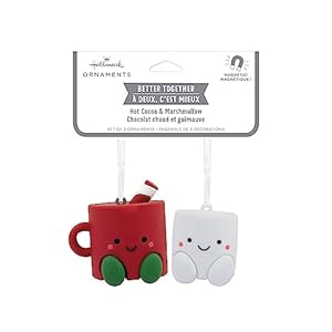 Hallmark Better Together Hot Cocoa and Marshmallow Magnetic Christmas Ornaments, Set of 2 Hallmark Better Together Hot Cocoa and Marshmallow Magnetic Christmas Ornaments Set of 2