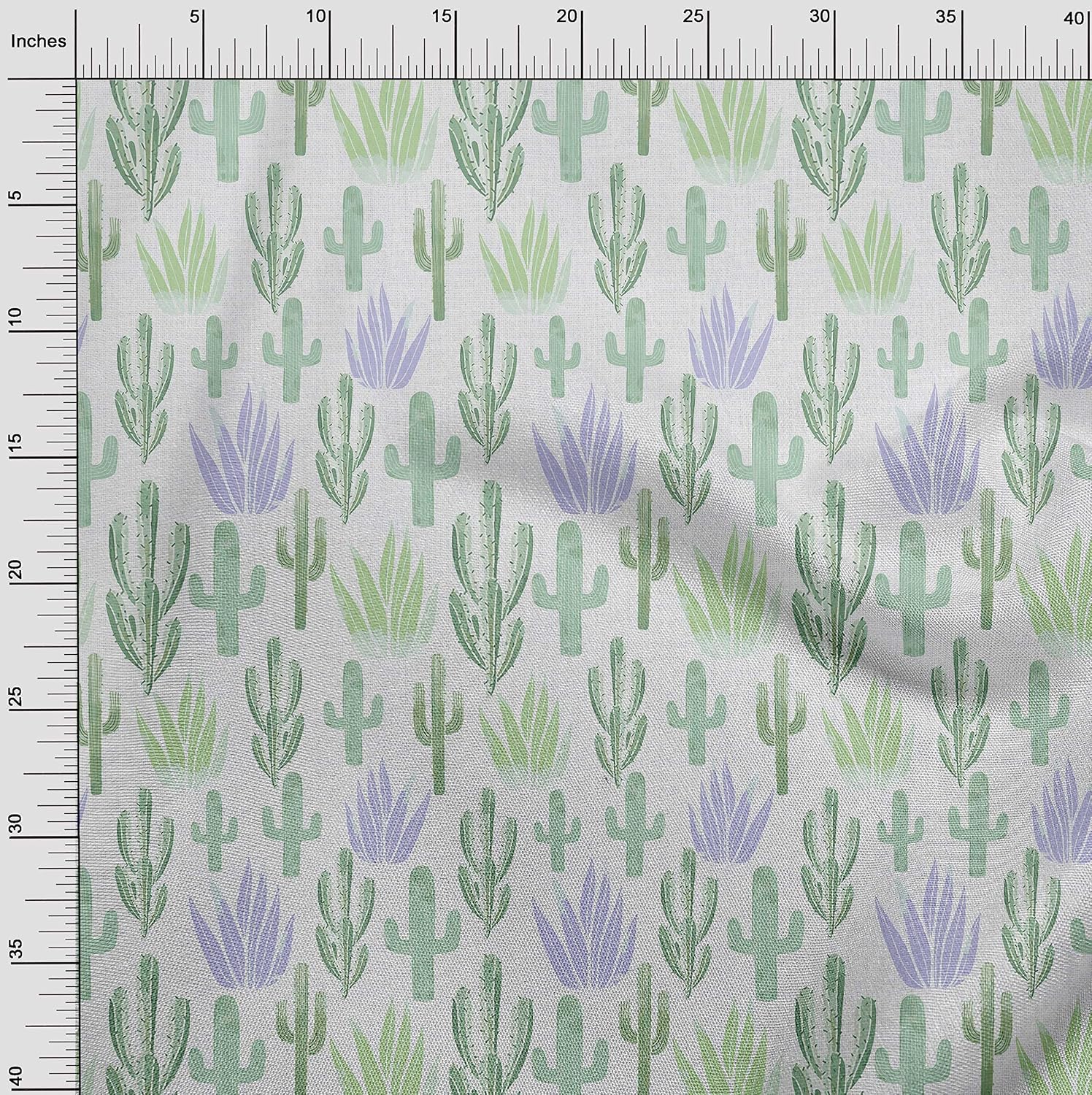 oneOone Cotton Flex Pear Green Fabric Cactus DIY Clothing Quilting Fabric Print Fabric by Yard 40 Inch Wide