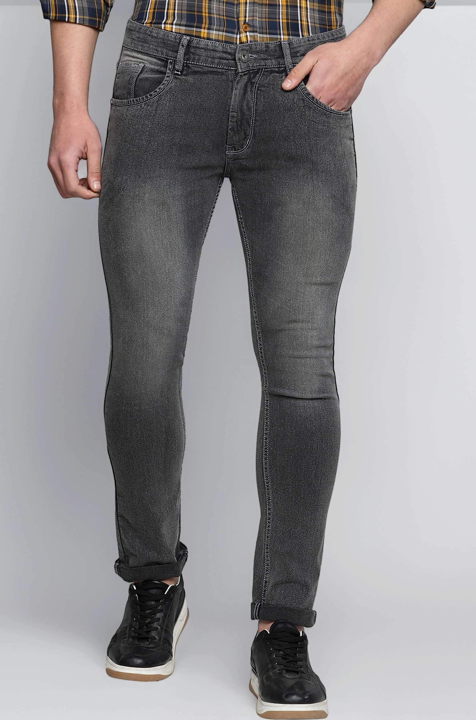 Slim Mid Rise Stretchable Denim Jeans for Men
