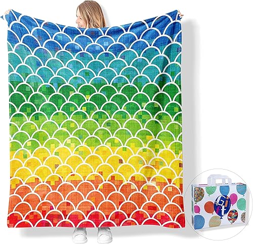 Manta para niñas, 50 x 60 pulgadas, manta de sirena para niñas 4-67-8, forro polar de franela suave, colorida manta mullida para niños