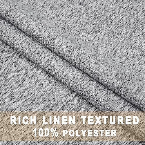 Miniatura 5 de Cortinas opacas plisadas, diseño de pestaña trasera con 9 ganchos para dormitorio, guardería, cortinas texturizadas de lino con aislamiento térmico