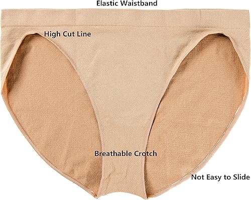Miniatura 6 de MOLLDAN Calzones de ballet de baile profesional para mujeres y niñas, sin costuras, para gimnasia, color beige, ropa interior de bailarina