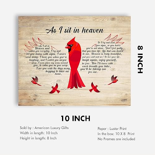 Miniatura 7 de As I Sit In Heaven - Spiritual Wall Art Decor. Inspirational Wood Design Replica, Memorial Word Wall Art Print. Ideal For Home Decor, Office Decor,