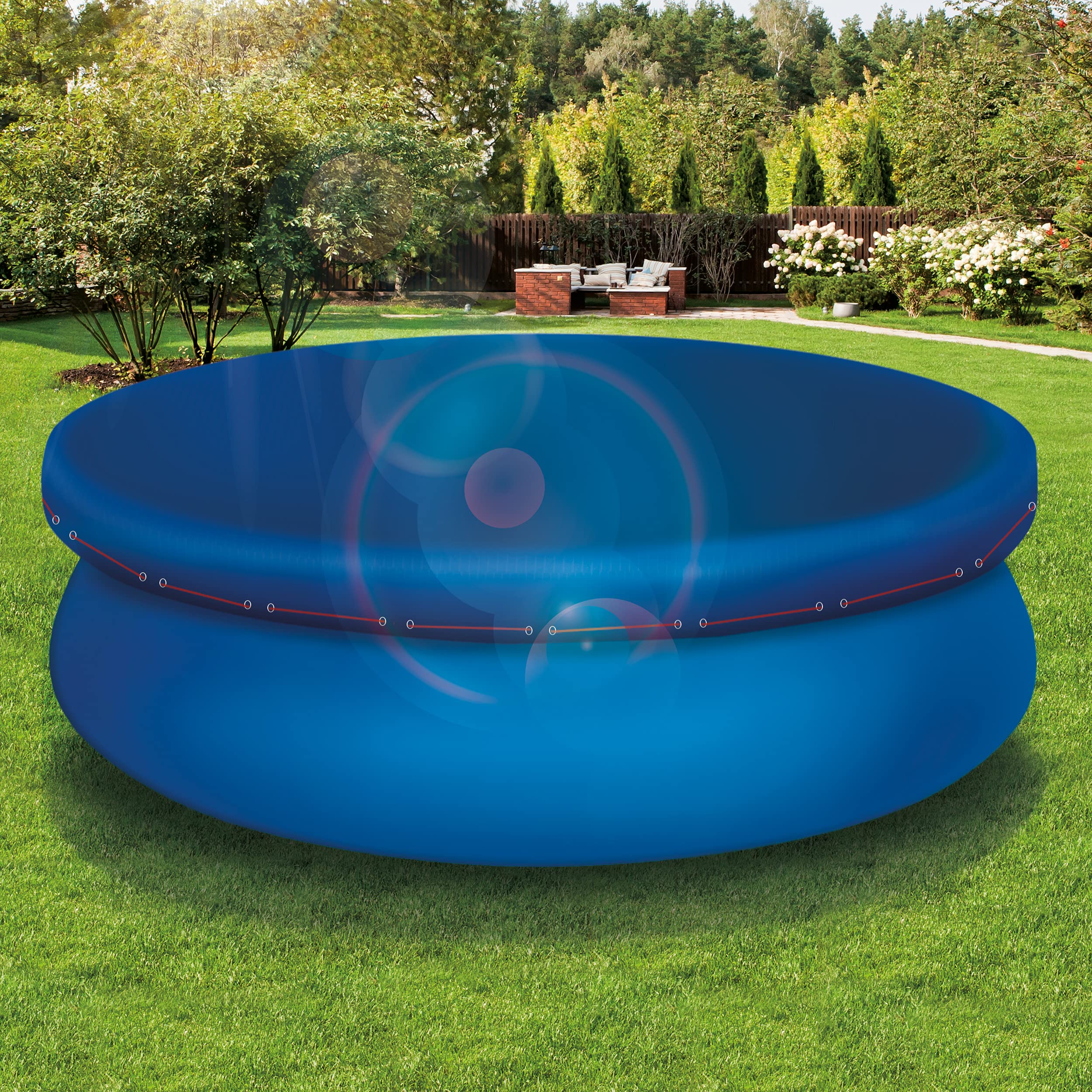 tillvex Telo di copertura per piscina, 488 cm Fuori Terra Rotonda, resistente ai raggi UV e antistrappo, per piscina