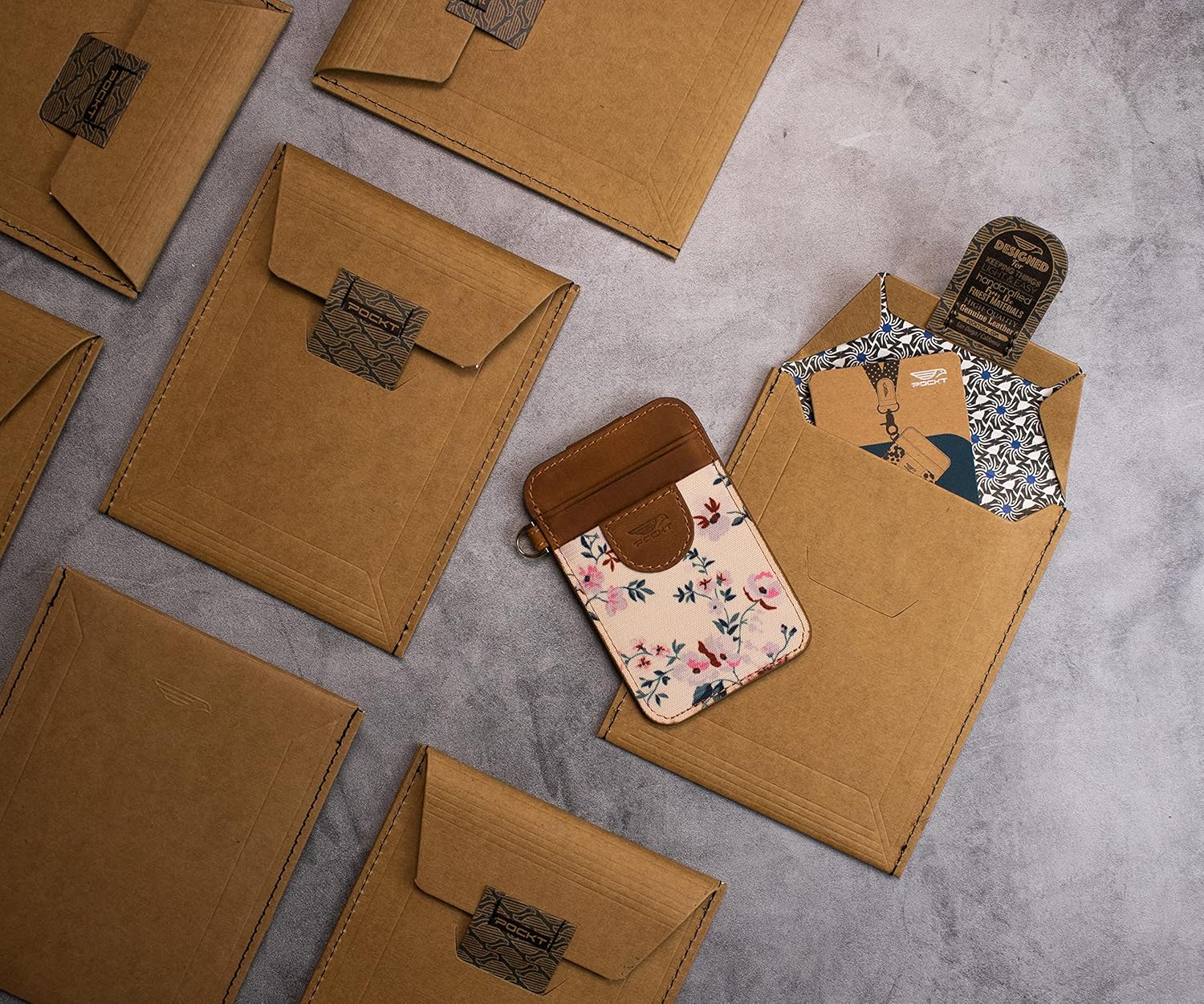 POCKT Slim Card Holder Wallet For Men and Women - Minimalist Front Pocket Wallet Elastic Credit Card Holder Genuine Leather RFID Blocking Card Case Wallets | Bloom - Image 6