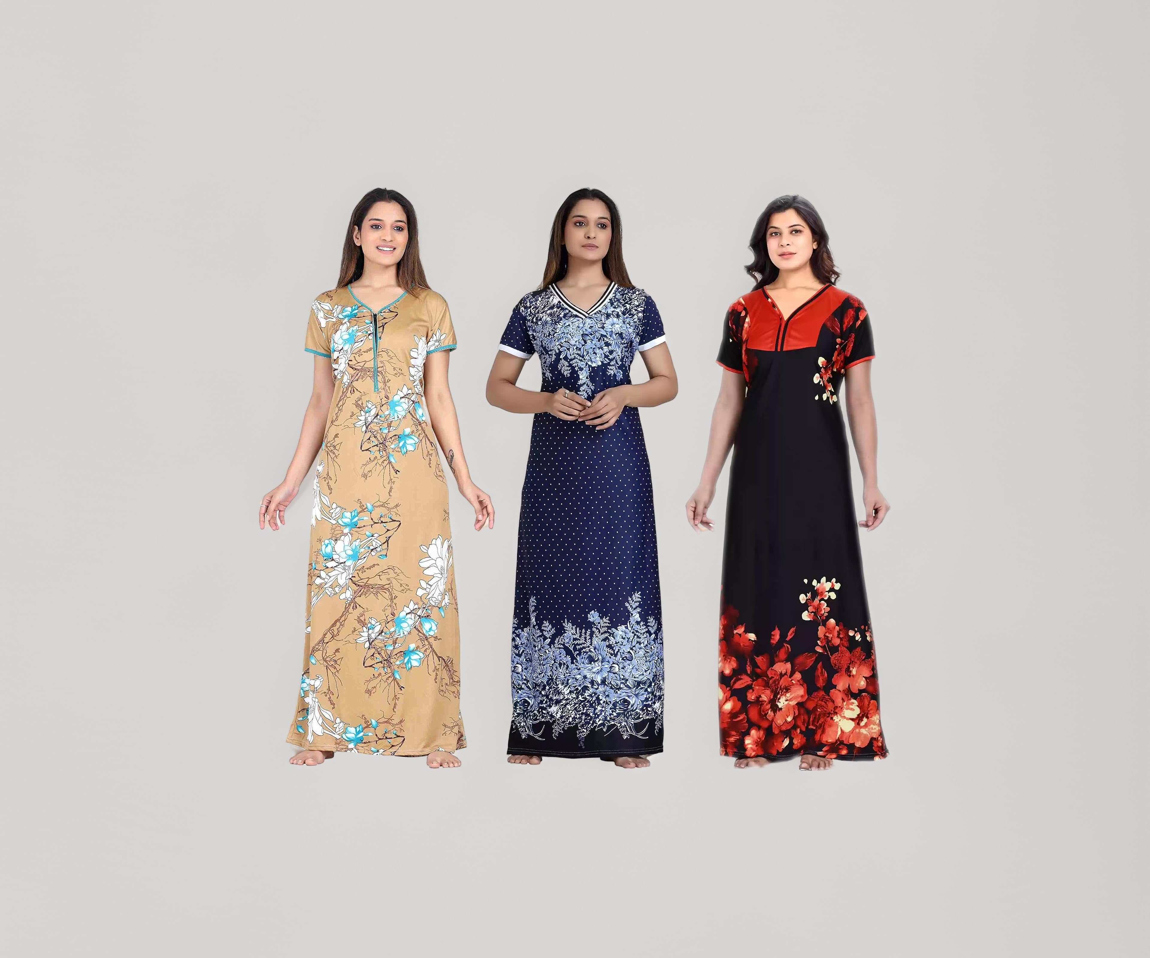 Nighty for Womens/Girls (Combo of 3 PCS)