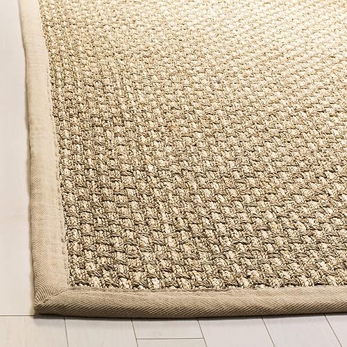 Miniatura 4 de SAFAVIEH Natural Fiber Collection NF118A - Alfombra para pasillo, 2 pies 6 pulgadas x 10 pies, natural y beige, diseño de hierba marina, fácil