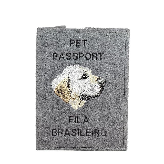 Art-Dog Funda para Pasaporte para Perros - Funda de Fieltro Hecha a Mano con Patrón Bordado