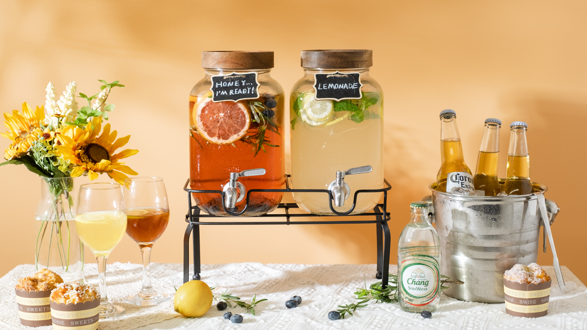 Amazon.com | mustry Glass Drink Dispenser for Parties, 1 Gallon