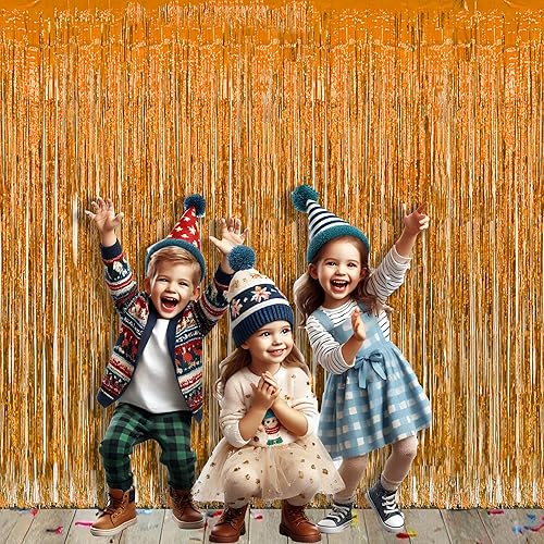 Miniatura 8 de Allgala 4PK 3.3 x 9.8 pies (3.3 x 9.8 ft) cortinas de fondo de fotos de fiesta de oropel metálico para decoración de puerta con flecos, azul-BD52606