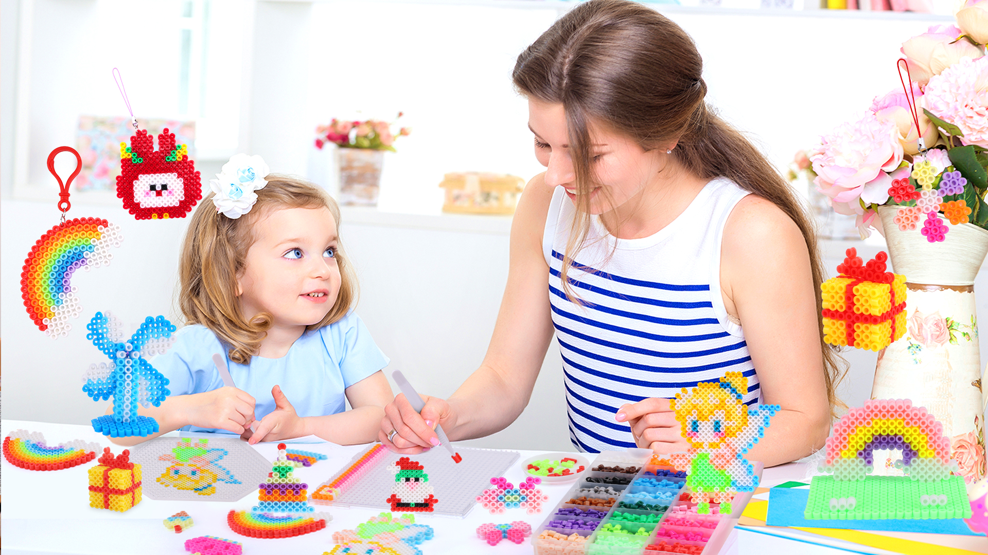 Juego De Cuentas Para Planchar De 24 Colores - 6300 Cuentas + Placas Y Accesorios Para Manualidades Infantiles DIY