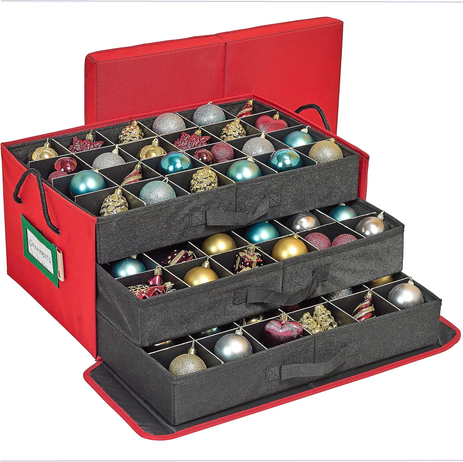 Christmas Ornament Storage Container Box with Dividers