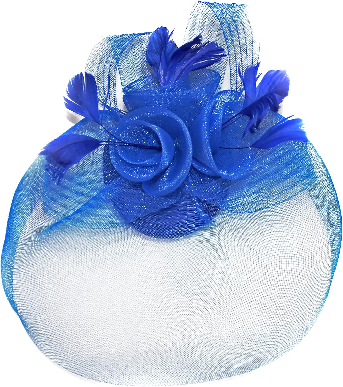 Royal Blue Net Fascinator Hat Veil 