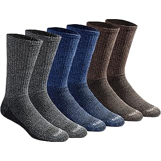 Dickies Men's Dri-Tech Essential Moisture Control Crew Socks (6 & 12 Pairs)